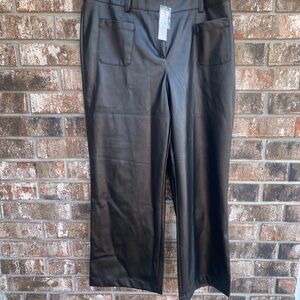 NWT New York & Company Sleek Black Leatherette Trousers